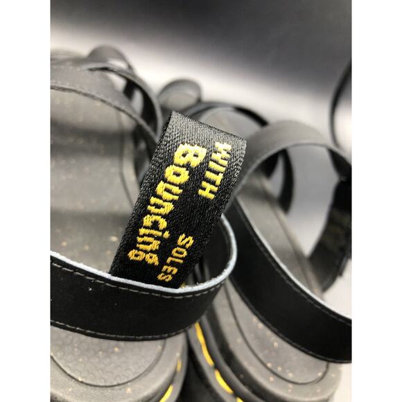 Dr DOC MARTEN Strappy BLAIRE Sandals BLACK Leather Platform Gladiator Size 10 - Picture 4 of 12